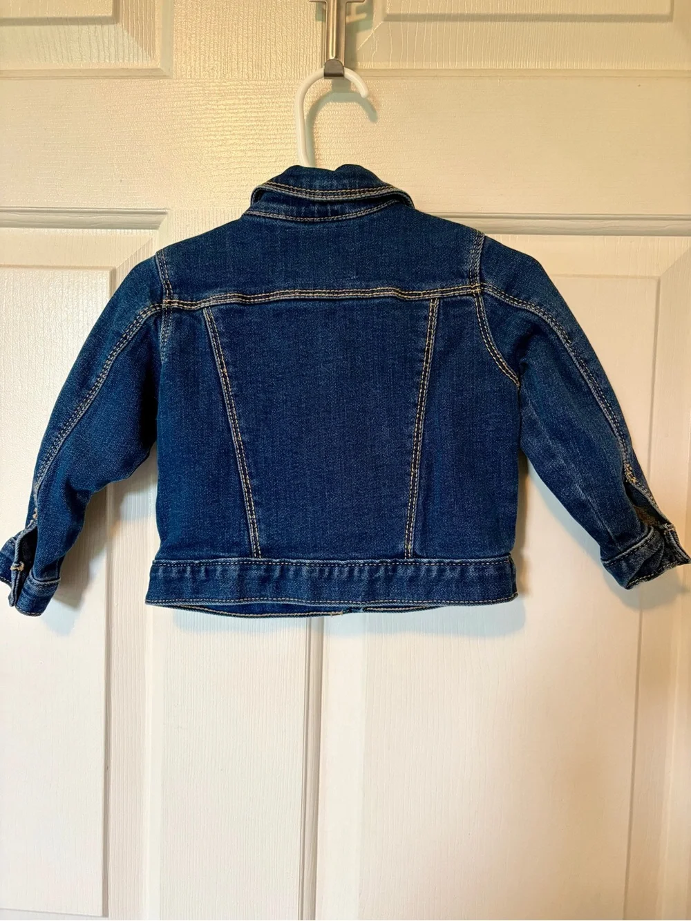 Old Navy Jean Jacket Toddler 12-18 Months Dark Blue Denim Cotton Stretch Snaps